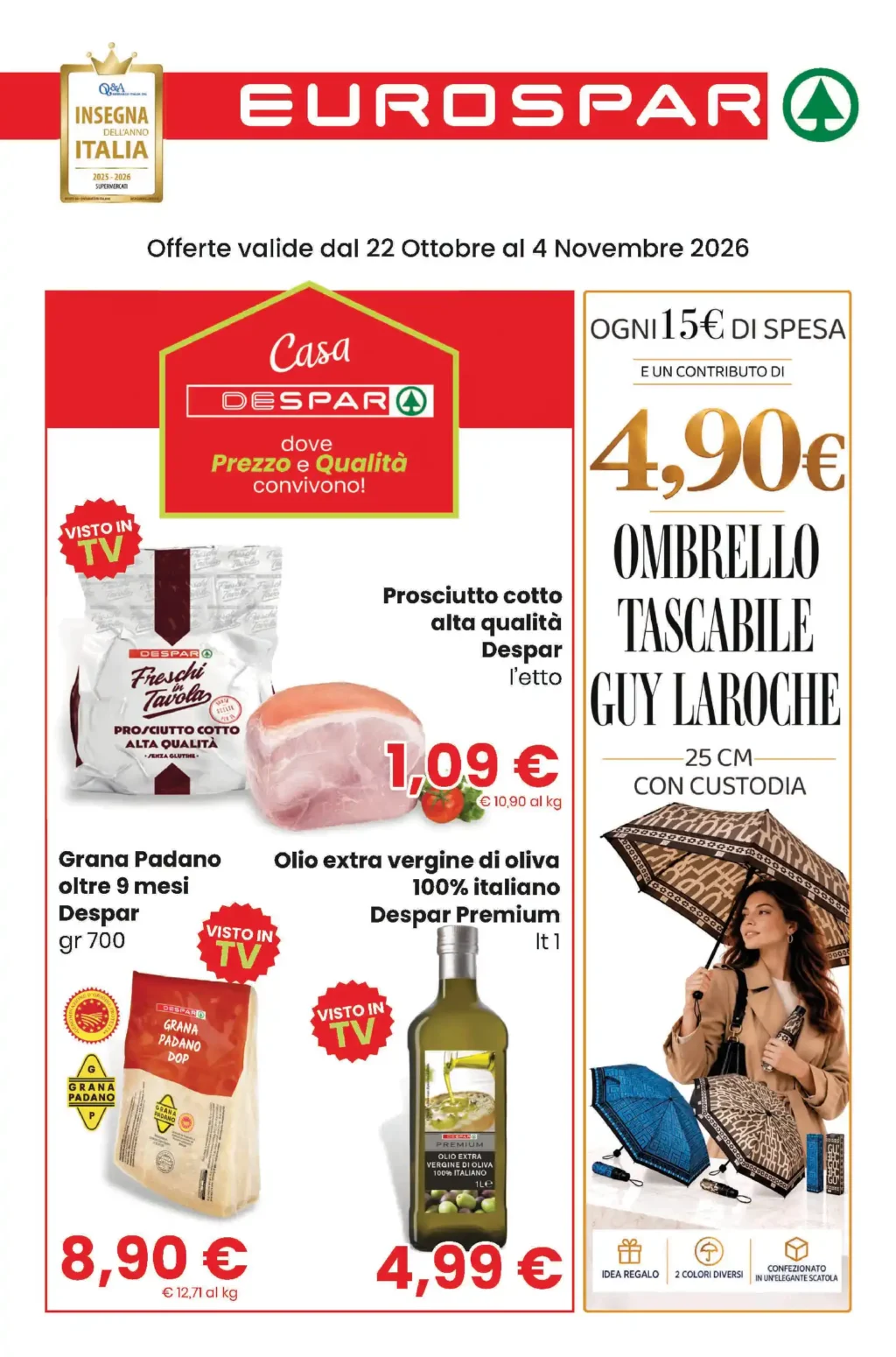 Sfoglia il contenuto: Volantino Eurospar – Nord Ovest Offerte dal 22 ottobre al 4 novembre 2026
