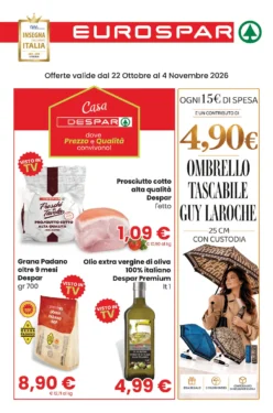 Volantino Eurospar – Nord Ovest Offerte dal 22 ottobre al 4 novembre 2026