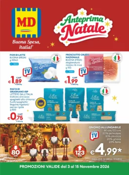 Volantino MD – Agrigento, Catania e Siracusa Anteprima Natale: offerte dal 3 al 15 novembre 2026