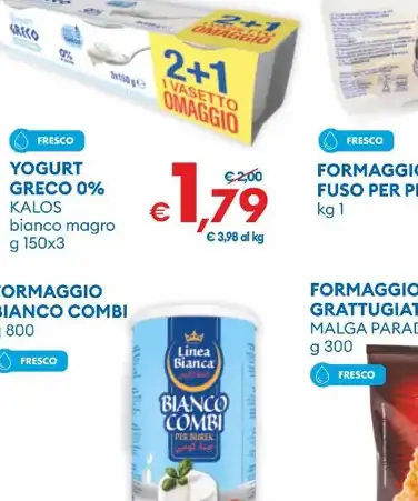 Yogurt Formaggio Greco Kalos Bianco Grattugiato