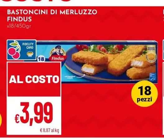 Bastoncini di merluzzo Findus