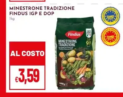 Minestrone Tradizione Findus IGP e DOP