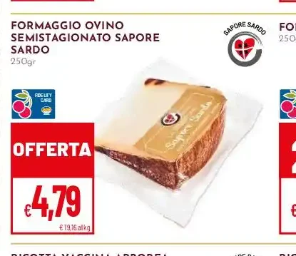 Formaggio ovino semistagionato Sapore Sardo