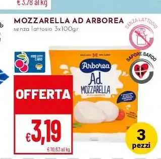 Mozzarella Arborea senza lattosio
