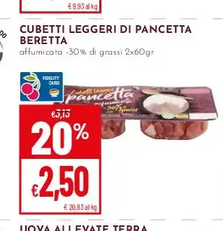 Cubetti leggeri di pancetta Beretta