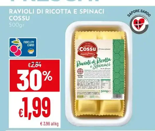 Ravioli di ricotta e spinaci Cossu