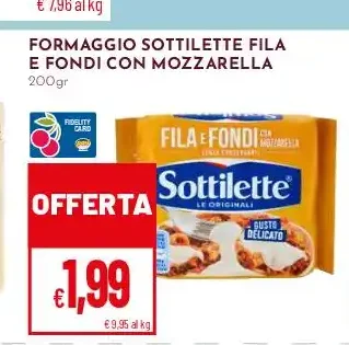 Sottilette Fila e Fondi con mozzarella