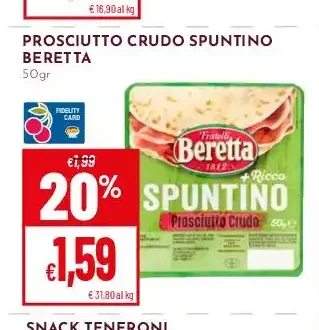 Prosciutto crudo Spuntino Beretta