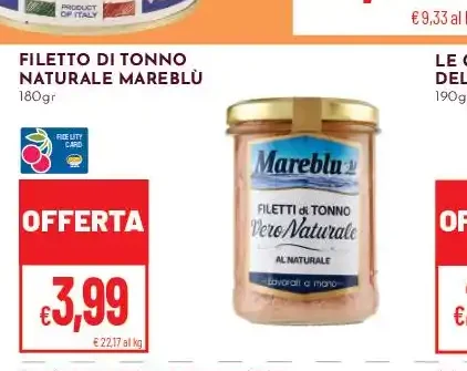 Filetto di tonno al naturale Mareblu