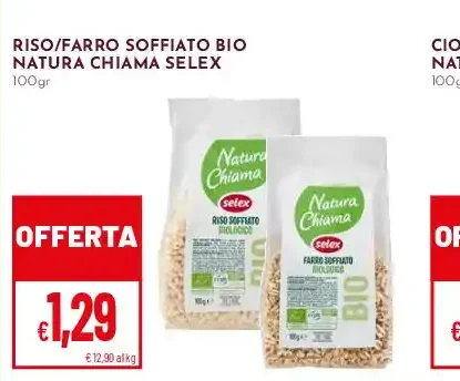 Riso o farro soffiato bio Natura Chiama Selex