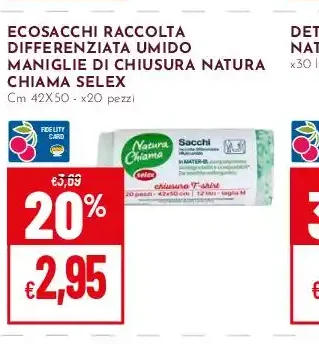 Ecosacchi raccolta differenziata umido Natura Chiama Selex