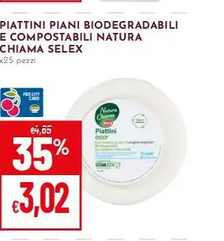 Piattini piani biodegradabili e compostabili Natura Chiama Selex