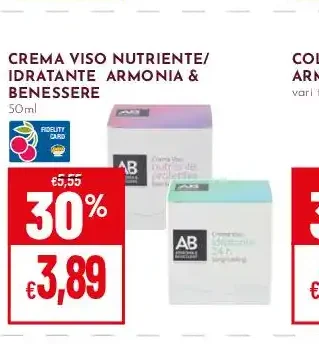 Crema viso nutriente o idratante Armonia & Benessere