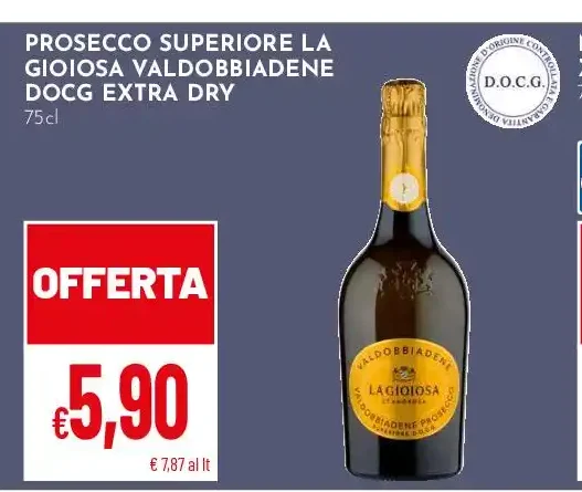 Prosecco Superiore La Gioiosa Valdobbiadene DOCG Extra Dry