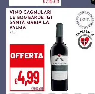 Vino Cagnulari Le Bombarde IGT Santa Maria La Palma