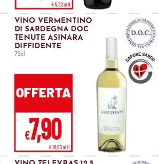 Vino Vermentino di Sardegna DOC Tenute Asinara Diffidente