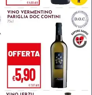 Vino Vermentino Pariglia DOC Contini