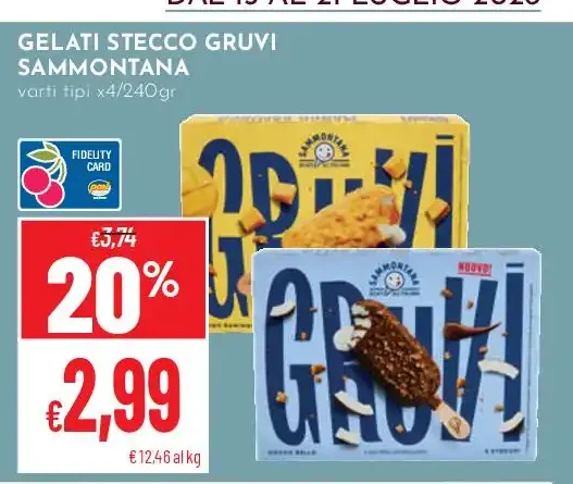 Gelati stecco Gruvi Sammontana
