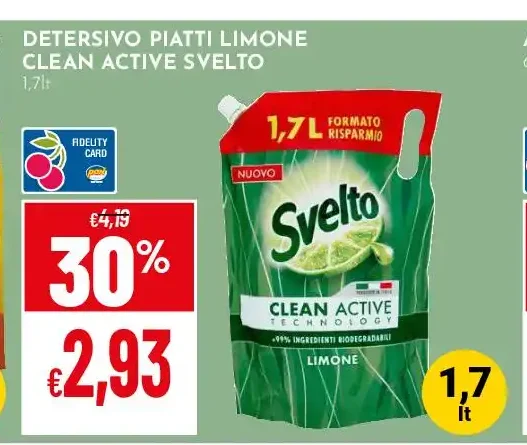 Detersivo piatti limone Clean Active Svelto