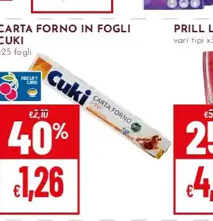 Carta forno in fogli Cuki