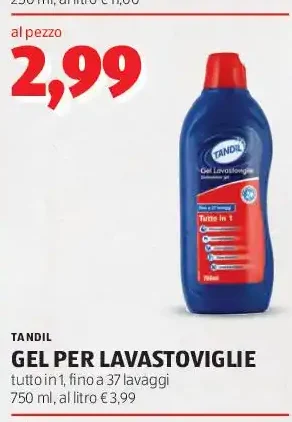 Gel per lavastoviglie