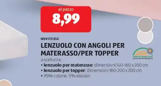 Lenzuolo con angoli per materasso/per topper
