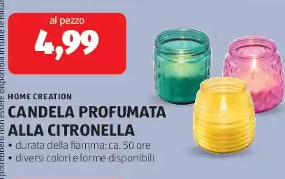 Candela profumata alla citronella