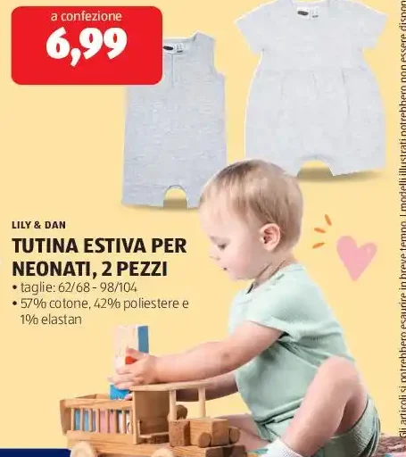 Tutina estiva per neonati, 2 pezzi