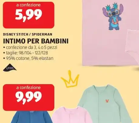 Intimo per bambini