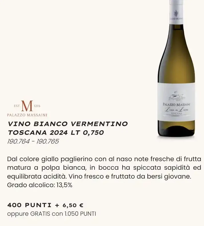 Vino bianco Vermentino Toscana 2024