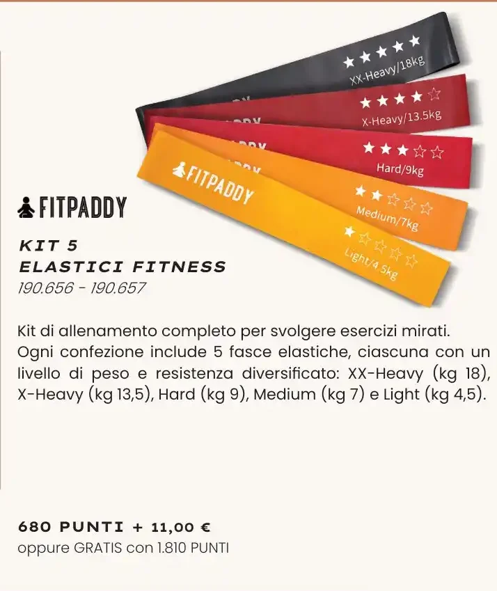 Kit 5 elastici fitness
