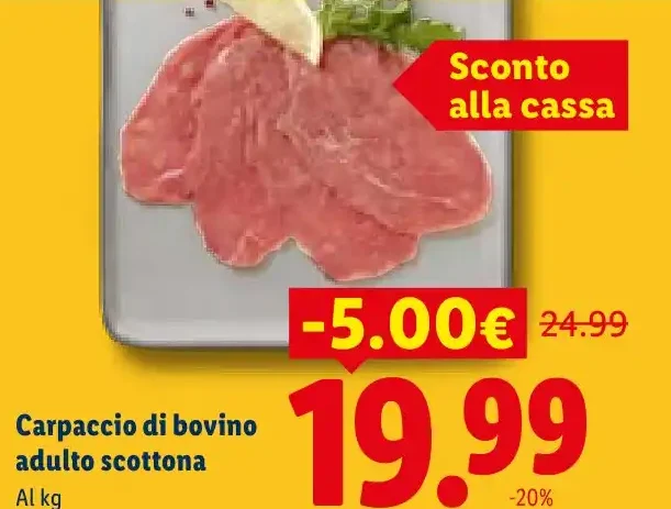 Carpaccio di bovino adulto scottona