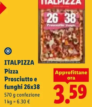 Pizza Prosciutto e funghi 26x38