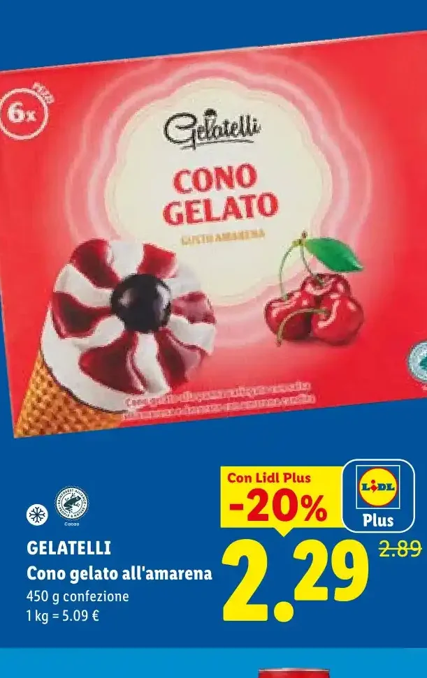 Cono gelato all'amarena