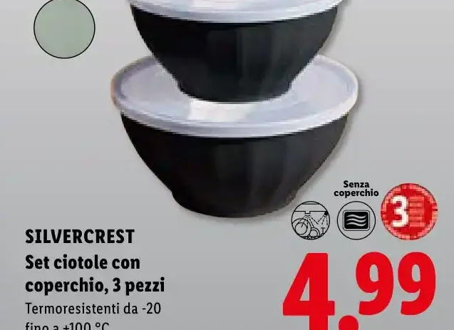 Set ciotole con coperchio