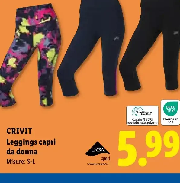 Leggings capri da donna