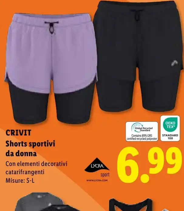 Shorts sportivi da donna