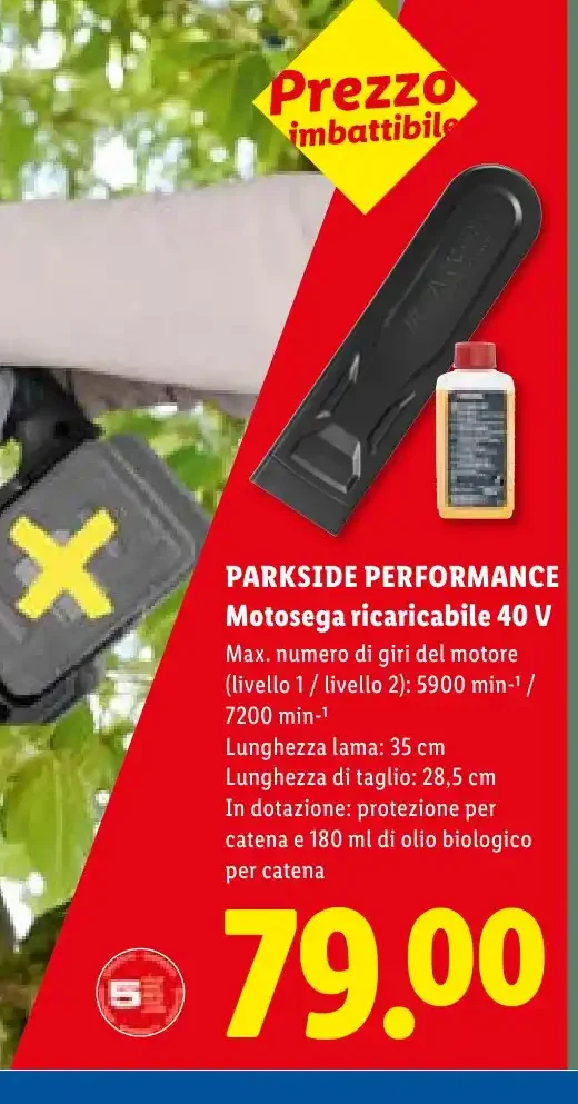 Motosega ricaricabile 40 V