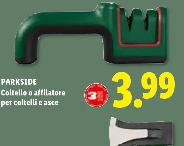 Coltello o affilatore per coltelli e asce