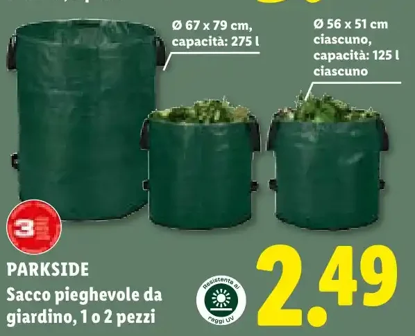 Sacco pieghevole da giardino