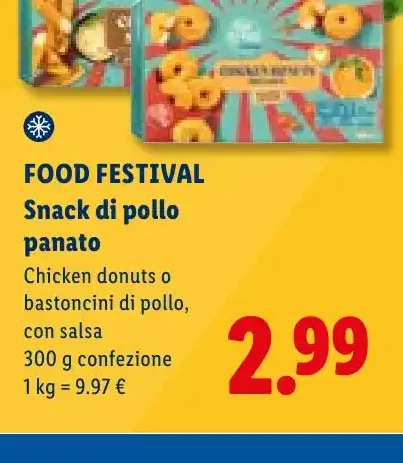 Snack di pollo panato