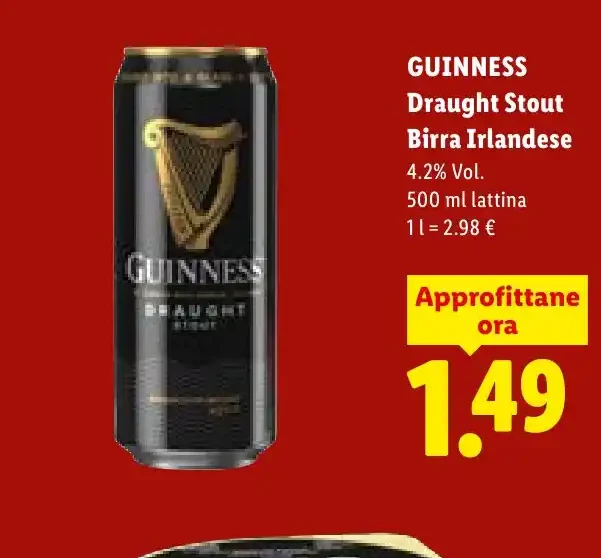 Birra Guinness Draught Stout