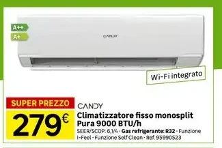 Climatizzatore fisso monosplit Pura 9000 BTU/h