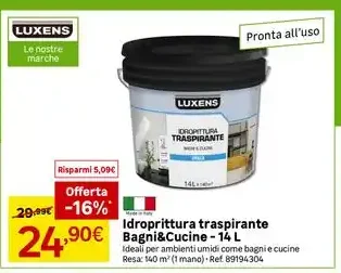 Idropittura traspirante Bagni&Cucine - 14 L