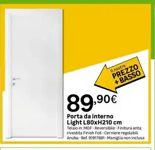Porta da interno Light L80xH210 cm
