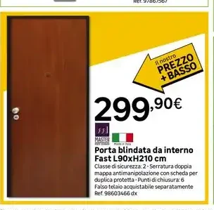 Porta blindata da interno Fast L90xH210 cm