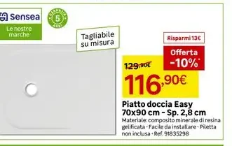 Piatto doccia Easy 70x90 cm