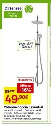 Colonna doccia Essential in metallo cromato
