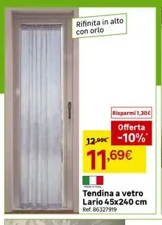 Tendina a vetro Leroy 145x240 cm