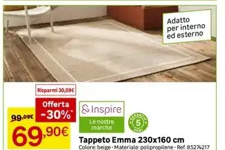 Tappeto Emma 230x160 cm